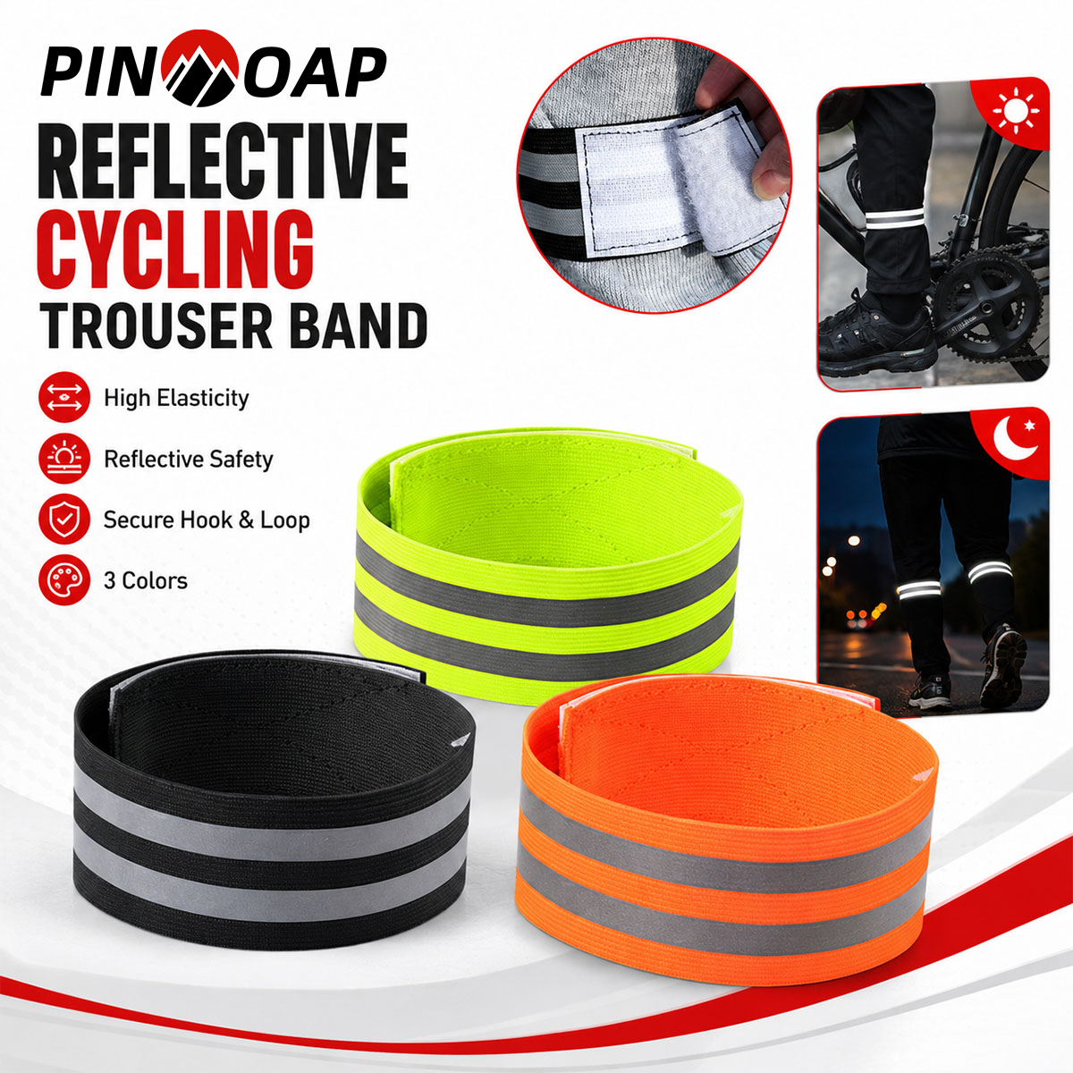 Cycling Gear Brands - بينمواب 1/2 قطعة حزام ساق للدراجات