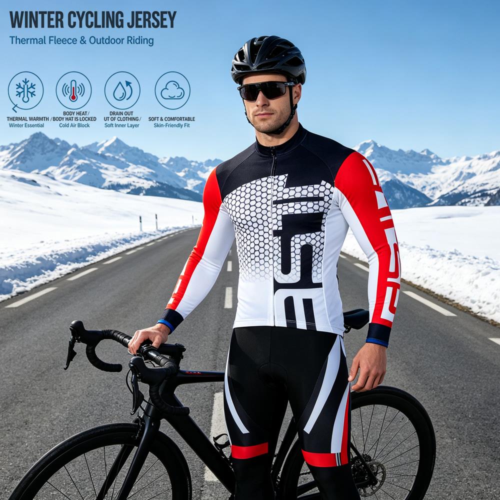 طقم قميص ركوب الدراجات الشتوي  - مراجعة Cycling Gear Jersey وسعره